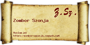 Zombor Szonja névjegykártya